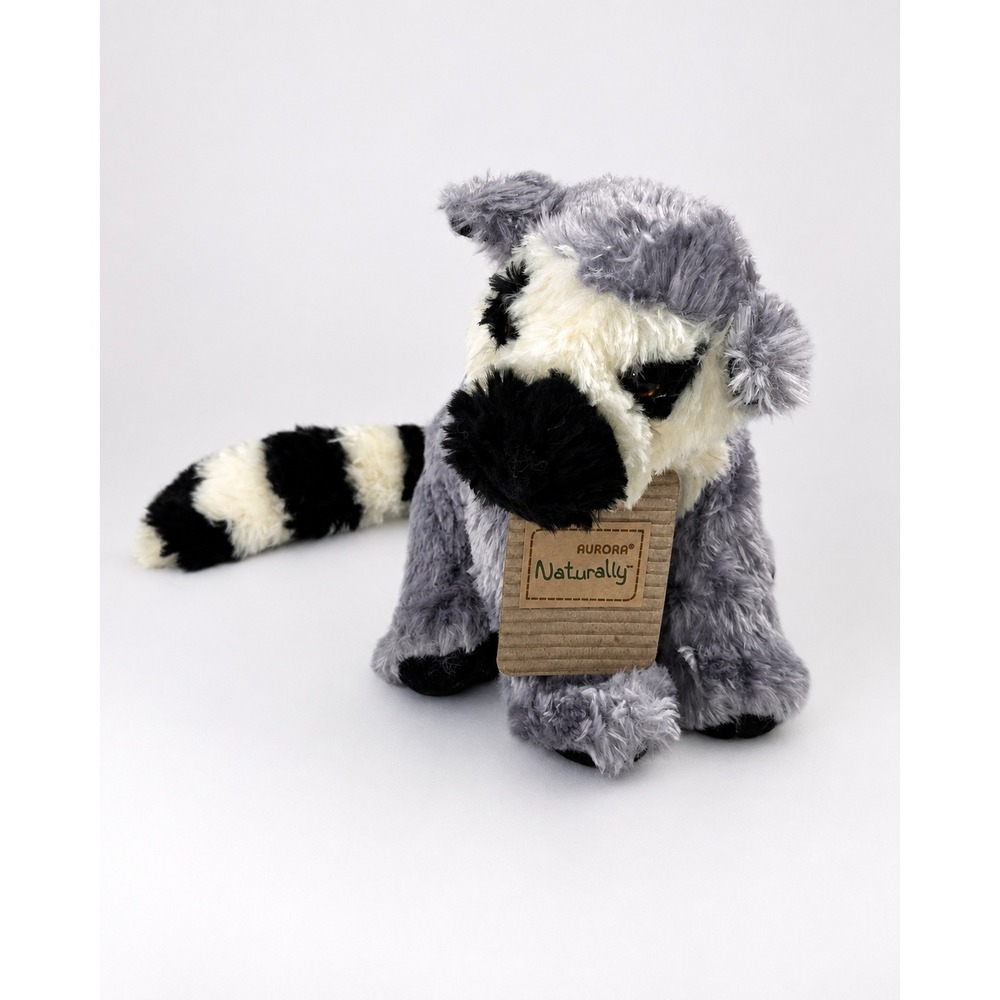 Aurora Naturally Eco‎ Lemur Plush Soy Fiber Kapok Gray 12 Inch